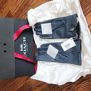 New Genuine Coach Sheep Leather Tech Gloves